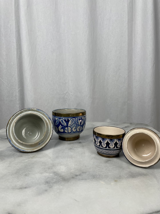 Image 1 of Set of Moroccan jobbanas ceramic jars from Fez