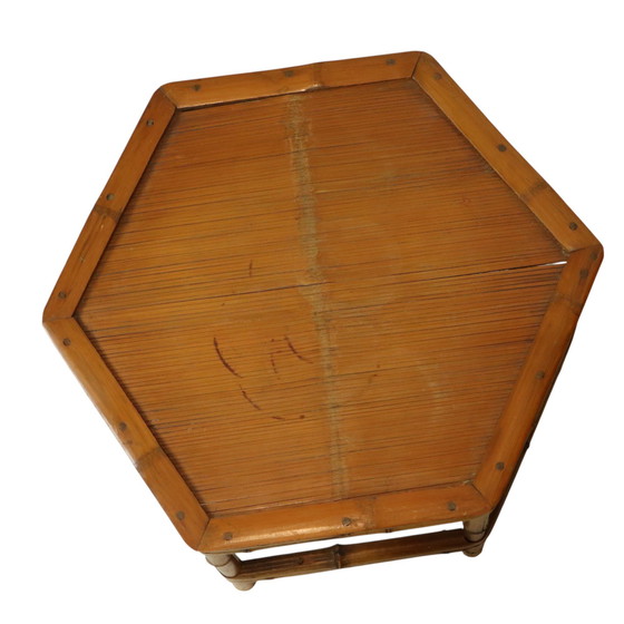 Image 1 of Bamboo and Rattan Side Tables Plant Tables Boho