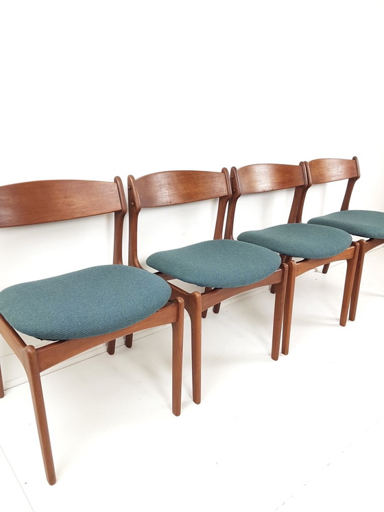 Image 1 of Sedie vintage Erik Buch modello 49 tessuto lana vergine De Ploeg