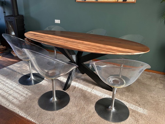 Image 1 of 6 chaises pivotantes transparentes Ero/S de Philippe Starck pour Kartell