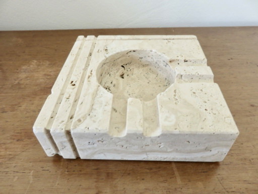 “Fratelli Manneli” travertine ashtray, design by Enzo Mari, Italy, 70s