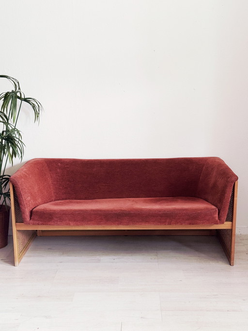 Panca boho vintage anni '70 in fettuccia