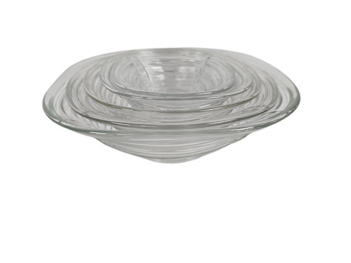 František Pečeny - Sklo Union - Heřmanova - vidrio prensado - cuencos (5) - años 60