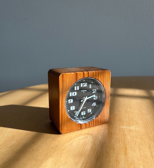 Réveil vintage Lumen en bois