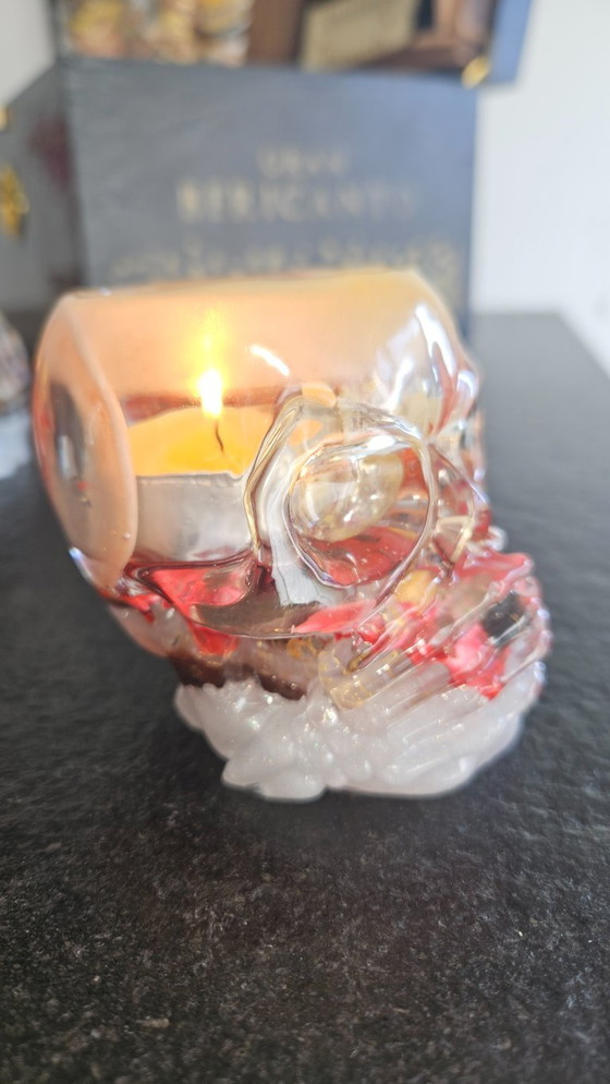 Image 1 of Artequi "Memento Mori" Teschio – Arte fusa a mano e portacandele