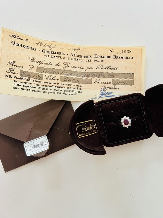 Image 1 of Brambilla Milano Ring - 1.30ct Ruby & Extra/IF Diamonds - Certified 1989