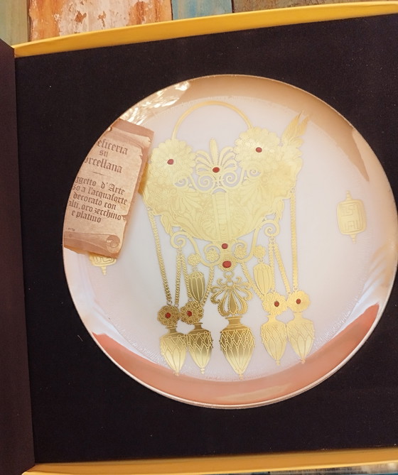 Image 1 of 5 Morbelli collectible decorative plates in gold and platinum