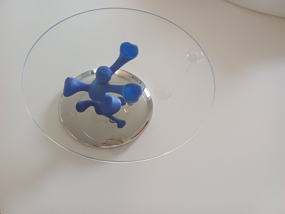 Alessi Cake Stand (design by Mattia Di Rosa), Kitchen accessories, polished steel, Glass, Blue (photo 7 of 7)