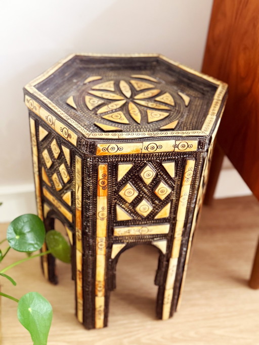 Vintage boho Moroccan side table