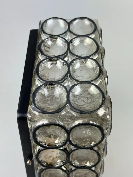 Image 1 of 60s 70s ceiling lamp Glashütte Limburg Germany Plafoniere glass & metal