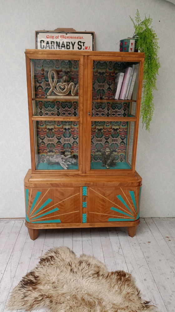 Image 1 of Art Deco display cabinet Biedermeier Vintage
