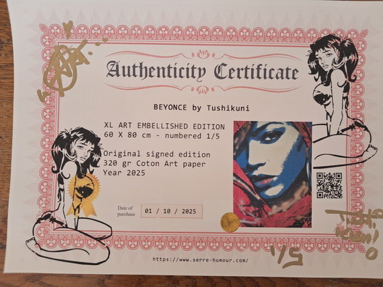 Image 1 of TUSHI KUNI - Beyoncé - Lithografie van de kunstenaar