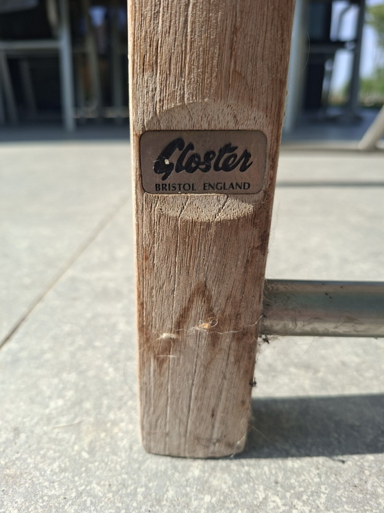 Set of 6 Gloster Garden Chairs – Teak & Stainless Steel – rvs, Wood (photo 4 of 6)