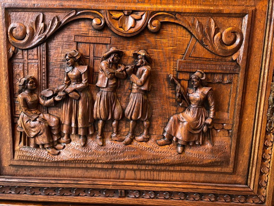 Image 1 of Bretonischer Eichenschrank mit drei Türen aus der Zeit um 1870