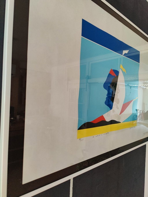 Zeefdruk van Jan Snoeck - De wind in de zeilen - 19/125 - 1997