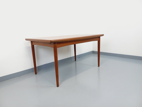 Image 1 of Scandinavian 60's vintage Dyrlund rectangular teak dining table with extensions
