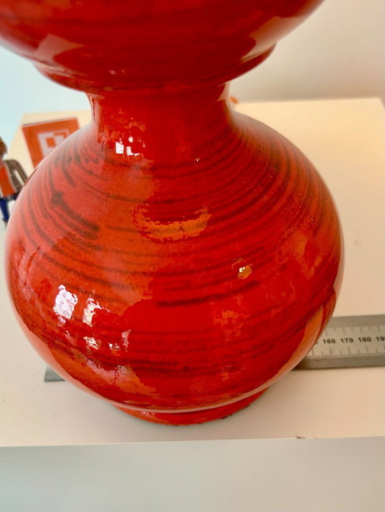 Image 1 of Kaiser Leuchten: Mid-Century Bubble Lampe in feurigem Rot