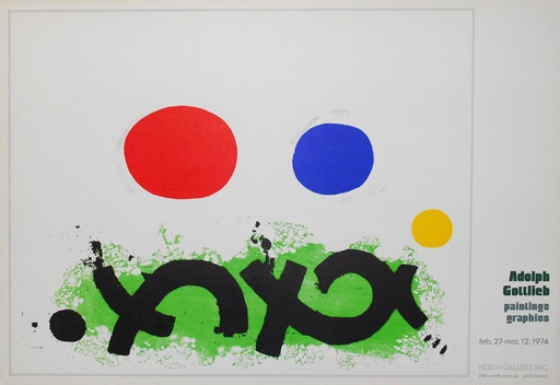 Adolph Gottlieb – Abstrakte Primärform (1974) | Farblithografie-Poster