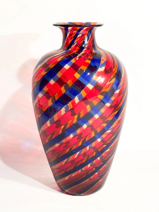 1970s Multicolored Cane Murano Glass Vase – vazen