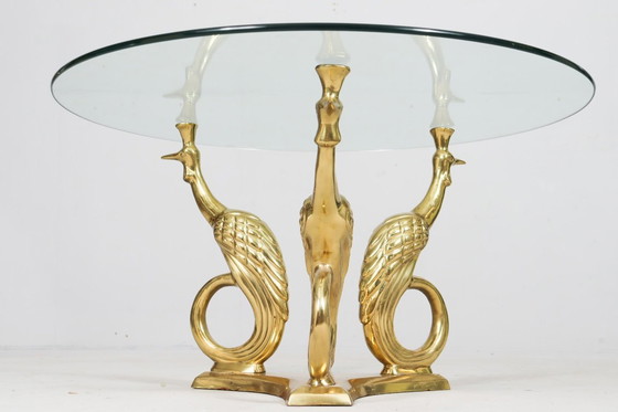 Image 1 of Hollywood Regency Peacock Coffee Table, Skulpturaler Beistelltisch, 1960er Jahre