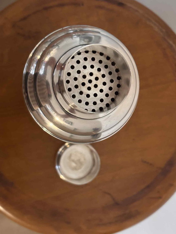 Image 1 of Shaker à cocktail Art déco : barware français plaqué argent des années 1920