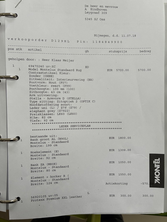 Image 1 of Montel leather corner sofa