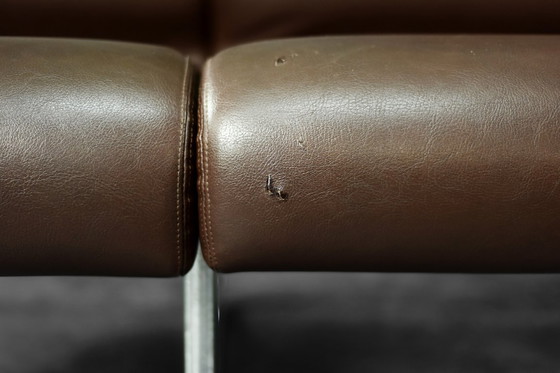 Image 1 of Divano da salotto a 2 posti con struttura in acciaio marrone, vintage metà secolo, Germania moderna, anni '70