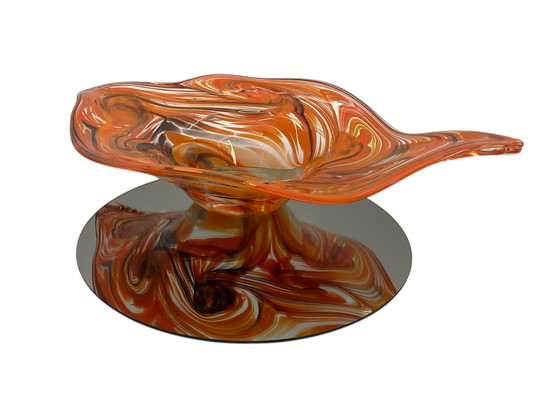 Image 1 of XXL Glazen schaal van Römische Glashütte  L 48cm  - jaren ’70