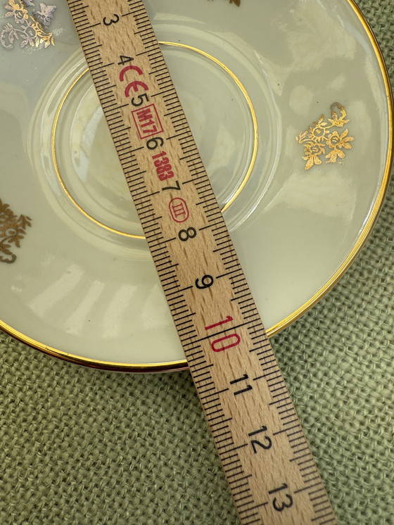 Image 1 of Tazza da caffè/piattino Limoges/Bavaria - dipinta a mano in oro