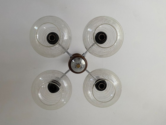 Lampadario vintage EMI Poljčane Sputnik, Jugoslavia, anni '70 – Chrome, Glass (photo 9 of 14)