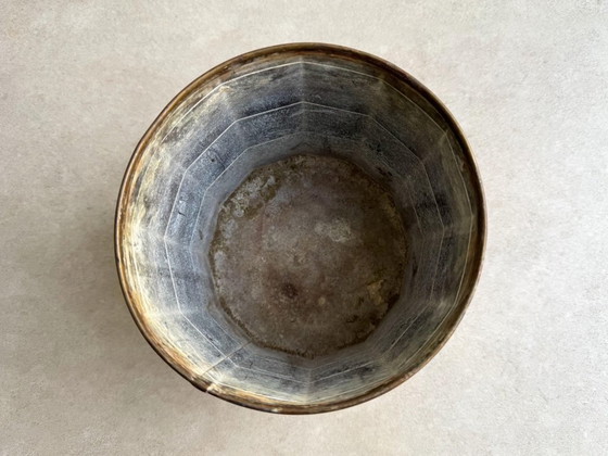 1x Vintage Messing Bloempot Met Leeuwenkoppen – Plantenbak, Brass (photo 4 of 10)