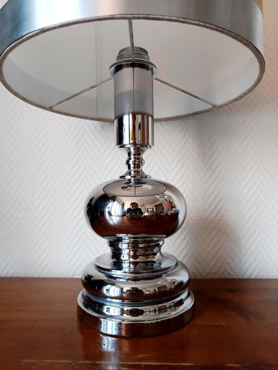 Image 1 of Chrome lamp in the style of Philippe Barbier, 1970