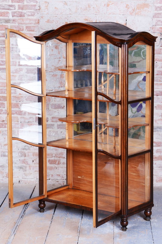 Restored Biedermeier Display Cabinet, Maple, Walnut, Polish, Czech, 1850s – Glass, Wood (photo 7 of 18)