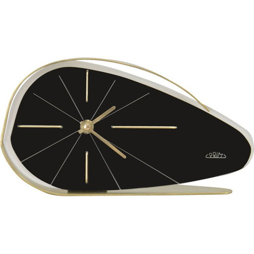 Vintage brass table clock by Chronotechna Sternberk, Czechoslovakia 1960