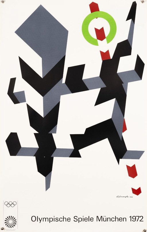 Olympia 1972 – Affiche sérigraphique vintage originale par Allan D'Arcangelo – Pop Art – 102x64 cm