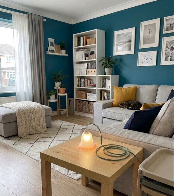 Image 1 of Tafellamp - "Tulip" Vintage - Matglas & Textielsnoer