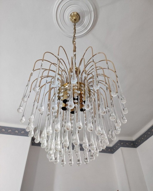Large Sized Murano Waterfall Chandelier Vintage