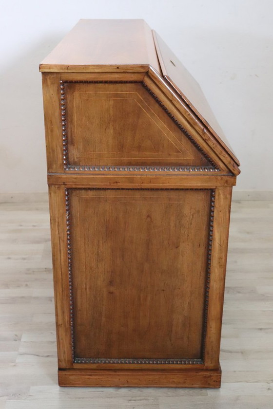 Image 1 of Antiker Nussbaum-Schreibtisch, Italien 19.