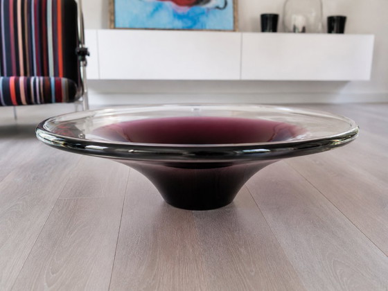 Vintage Art Glass Bowl – Purple/Burgundy – 26 cm – Vases (photo 5 of 5)