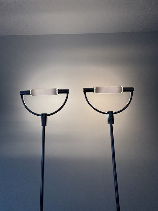 Set of two Cini & Nils Gradi Terra floor lamps designed by Franco Bettonica and Mario Melocchi