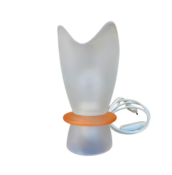 Coppia di Lampade da tavolo Villeroy & Boch a forma di tulipano con paralumi in vetro lattimo satinato, anni (photo 4 of 6)
