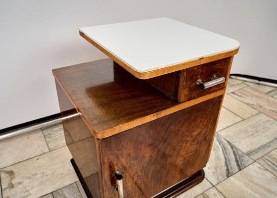 Image 1 of Set aus zwei Art-Déco-Nachttischen von Jindřich Halabala, Tschechoslowakei der 1940er Jahre