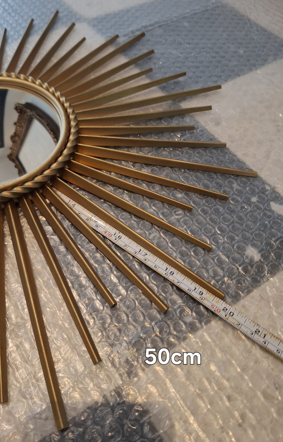 Image 1 of Miroir soleil 50cm Chaty Vallauris signé convexe de 1960.