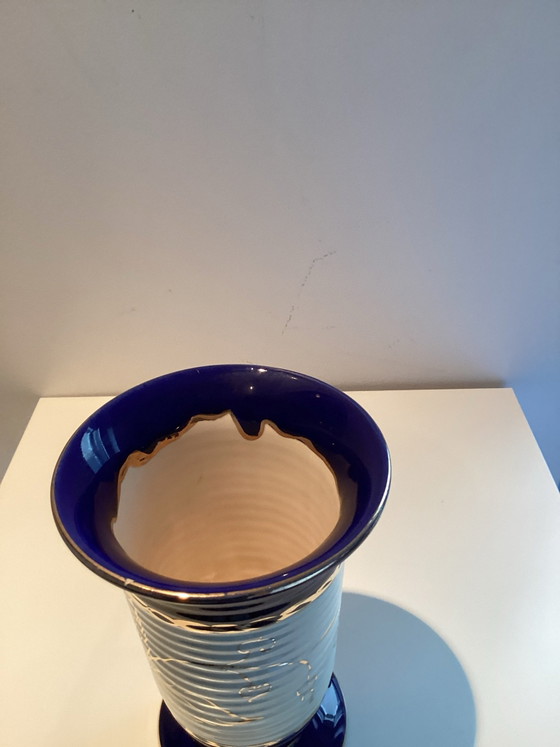 A unique piece from Gouda by the pottery factory “Tiko”, Vases, Ceramic, Blue (photo 3 of 5)