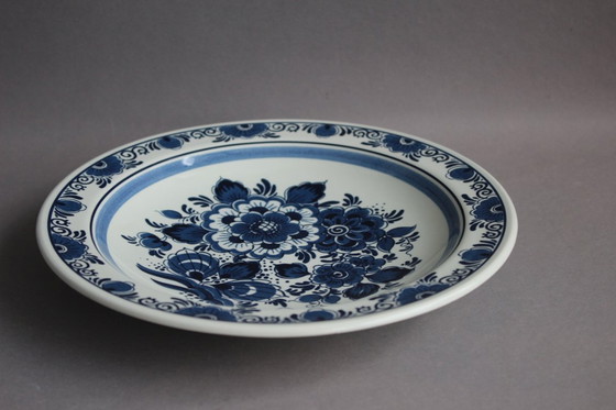 Image 1 of 6 wall plates motif Royal Thistle Blueware Delfts hand-painted vintage