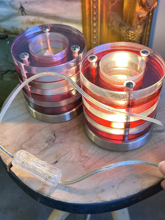 Coppia di Lampade da tavolo vintage Brilliant Palma – Metal, Glass (photo 8 of 12)