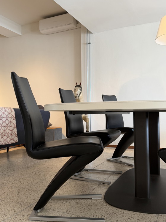 Image 1 of Rolf Benz stoelen 7800 zwart leer  (6)