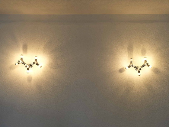 Image 1 of Lampe de plafond vintage Sputnik Gemini, style milieu du XXe siècle, par Gebrüder Cosack | Années 1970