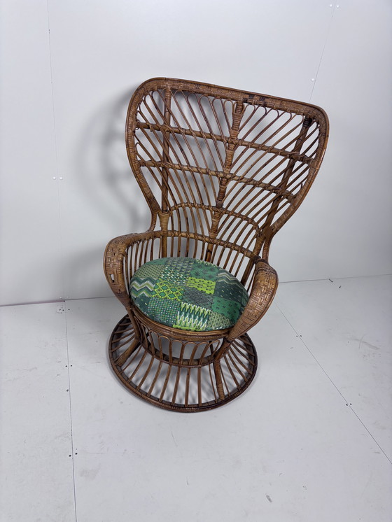 Image 1 of Vintage Peacock Chair Rattan Bamboo