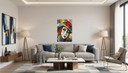 Abstract Schilderij "De Vrouw met de Hoed" / (50x75 Cm)